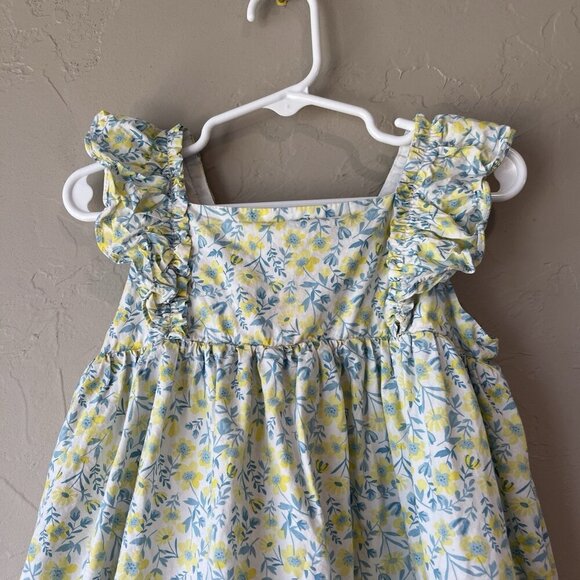 tommy bahama Girls 5 Dress Ditsy Floral Sundress Summer Babydoll Blue Yellow - Picture 2 of 10